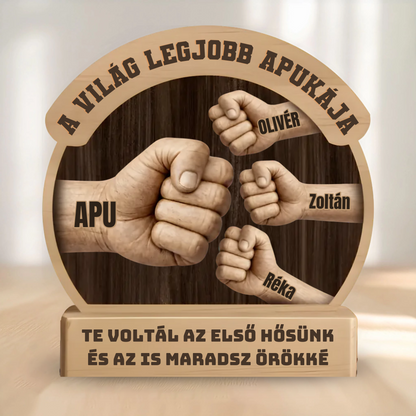 Te Voltál Az Első Hősünk – Egyedi Családi Fa Ajándék Apának