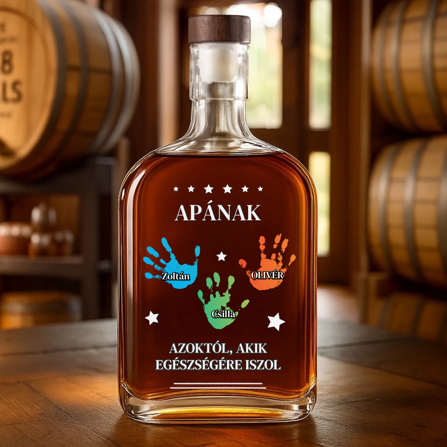 Egy Korty Emlék Apának - Személyre Szabott Whiskey Díszüveg Apák Napjára