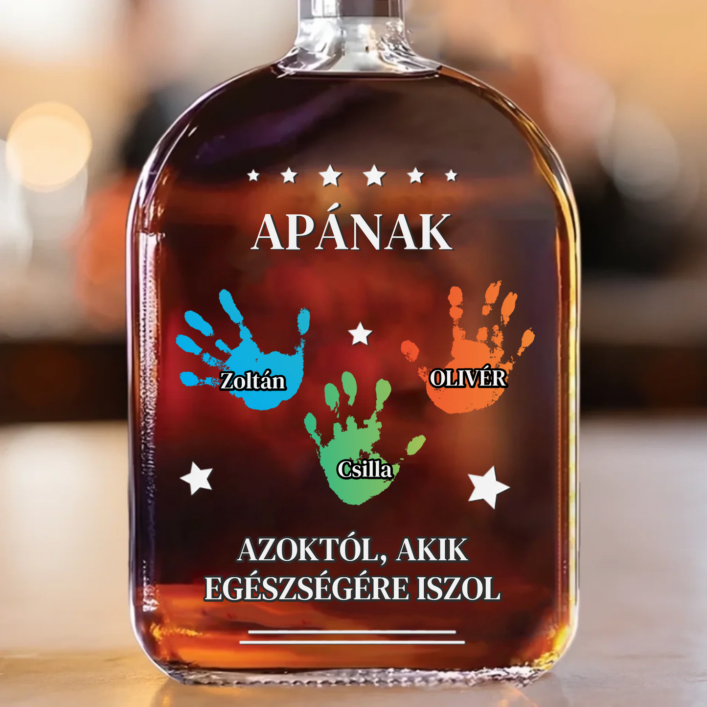 Egy Korty Emlék Apának - Személyre Szabott Whiskey Díszüveg Apák Napjára