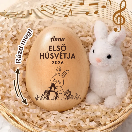 Személyre Szabott Csörgő Fa Tojás – Az Első Húsvét Emlékére